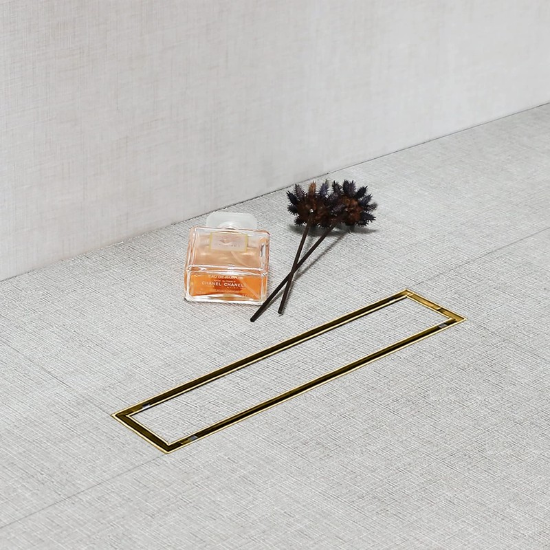 SaniteModar Linear Shower Drain, Gold Shower Drain 12 inch with