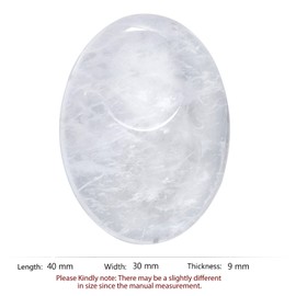 Amogeeli 2pcs Oval Thumb Worry Crystal for Stress and Anxiety, Natural Guasha Stone Massage Tool for Facial Body