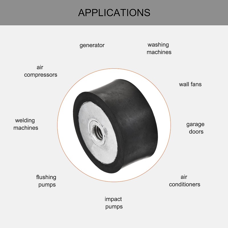 sourcing map M8 Rubber Mounts, 2pcs Female/Female Vibration Isolator Shock