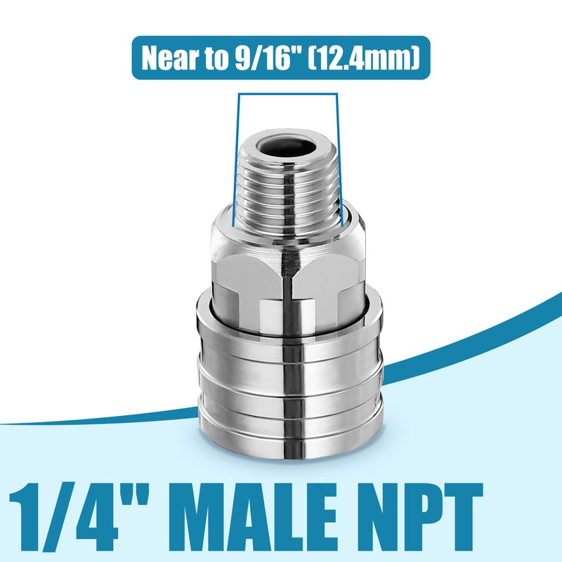 JOEJET 1/4" Pressure Washer Fittings-Stainless Steel Pressure Washer Adapter-1/4" Quick