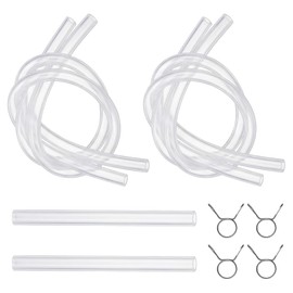 Ice Maker Water Line Replacement Tube Kit for GE Opal Nugget (OPAL01GEPKT) - 1/4 ID Food Grade Silicone Drain Hose & Spring Clamps - External Water Line Fit for Square Tank Models (Not for GE 2.0)