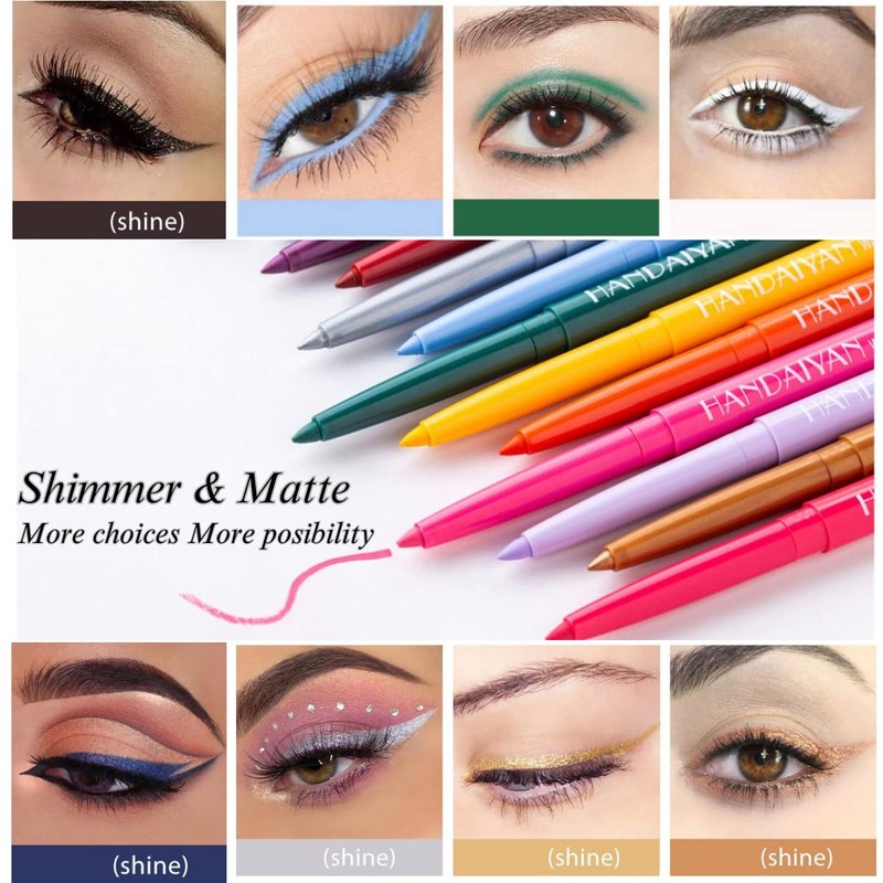 ONarisae eyeliner pencil retractable eyeliner creamy pigmented smudge proof eye