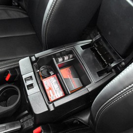 TACOBRO Center Console Organizer Tray for Jeep Wrangler JK and JKU 2011-2018 Accessories, Unlimited and 2 door, including Rubicon, Sport, Sahara Insert Storage Box,NOT for 2018 JL/JLU, Orange Trim