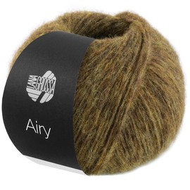 LANA GROSSA Airy Fluffy Net Yarn Structure Made of 40% Cotton Filled with 18% Merino and 42% Baby Alpaca Fibres 170 m Yarn Hand Knitting Yarn 50 g Wool for Knitting & Crocheting Yellow Brown - 7
