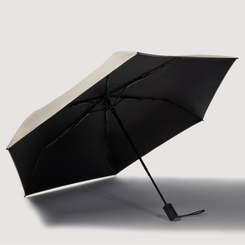JAJU [JAJU] 3-Section Automatic Blackout Sun/Rain Umbrella - Beige