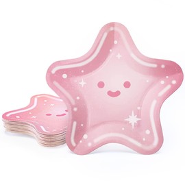Cheerland Rainbow - Plato de papel desechable holográfico en forma de estrella