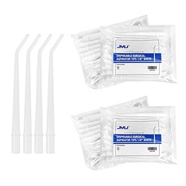 Dental Aspirator Tips 100 Pcs, JMU Disposable Surgical Suction Tips 1/8" Diameter White, 4 Packs of 25