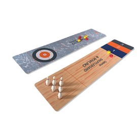 Sarini 3-in-1-Tisch-Shuffleboard-Curling-Spiel-Bowling-Set, tragbares Tisch-Set, Mini-Tischspiel, faltbares Familienspiel für Zuhause, Schule, Reisen