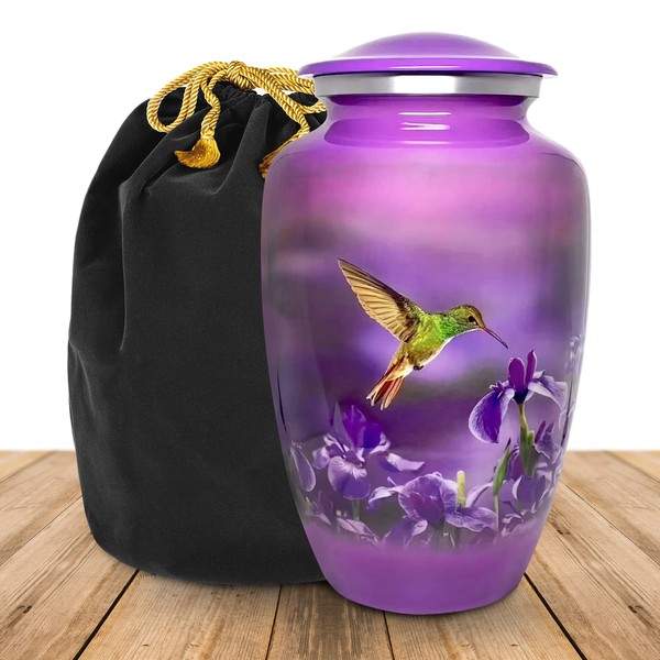 Trupoint Memorials Cremation Urns for Human Ashes - Decorative Urns, Urns for Human Ashes Female & Male, Urns for Ashes Adult Female, Funeral Urns - Purple, Large