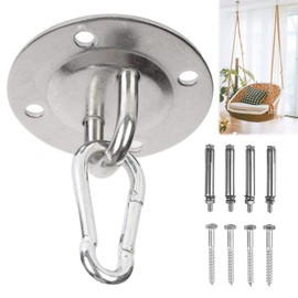 aleawol Ceiling Hook, 3.5 inches (90 mm), Stainless Steel Round Hook, Hammock Hook, Ceiling, Wall, Hardware, Load Capacity 330.7 lbs (150 kg), For Aerial Yoga, Swings, Sandbags, Hanging Chairs