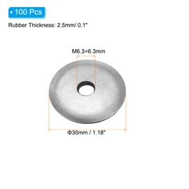 PATIKIL 1/4"x1 1/6" EPDM Bonded Sealing Washers, 100 Pieces Galvanized Neoprene Rubber Backed Screw Gasket for Industrial Home Machinery Ships Roof (#14x1/4")