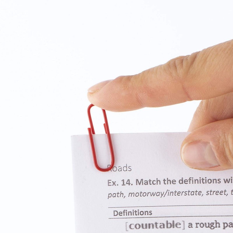 D.RECT A'100 Coloured Paper Clips 28 mm in Plastic Box,