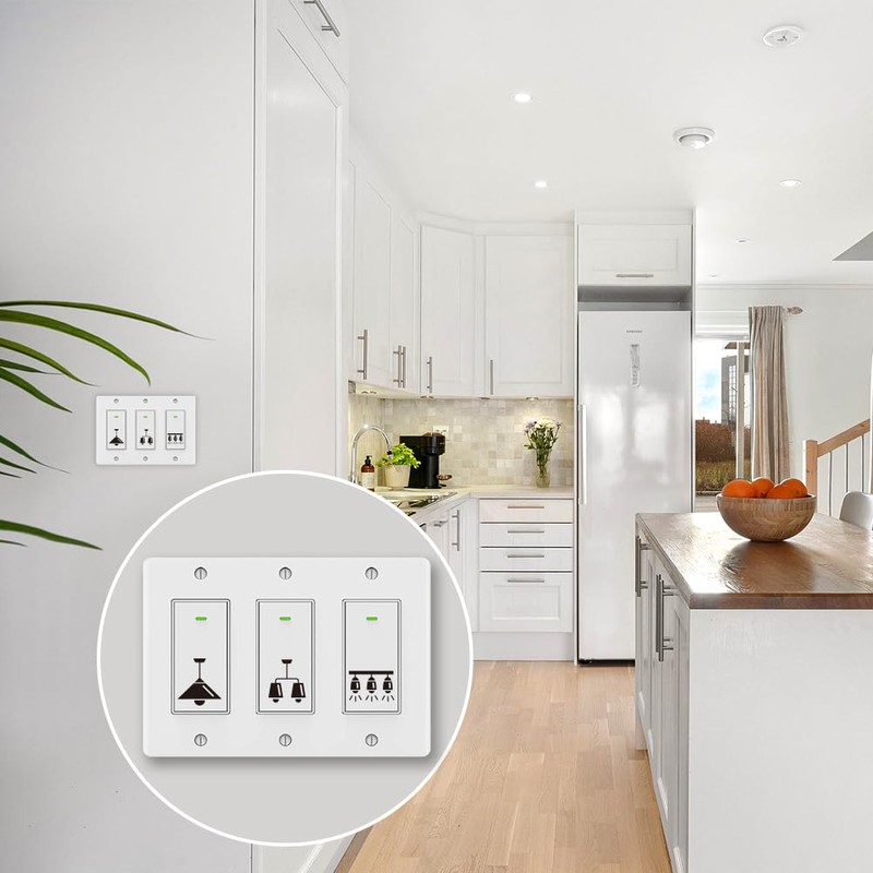 GOMAKERER Pack of 400 Light Switch Stickers, 40 Designs, Transparent