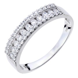 Old English Jewellers 9ct White Gold 0.50ct Channel Set Eternity Ring - sizes J to V (N)