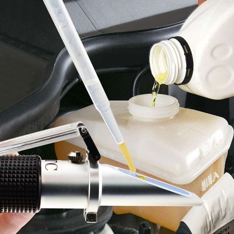6-in-1 Automotive Car Refractometer ATC for Adblue/Antifreeze/Battery Acid/Windshield Fluid, Coolant