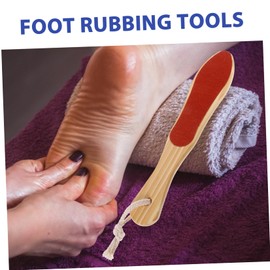 Healeved 2pcs Wooden Foot Scrubbing Board for Exfoliating Dead Skin Double-sided Foot Massage Brush for Pedicure Care for Softening and Enhancing Comfort