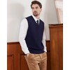 Kallspin Men's Knitted Vest Pulunder Sleeveless Cable Knit V-Neck Wool