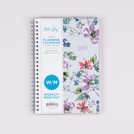 Blue Sky 2024 Weekly and Monthly Planner, January - December, 5" x 8", Clear Pocket Cover, Wirebound, Laila (137276-24)