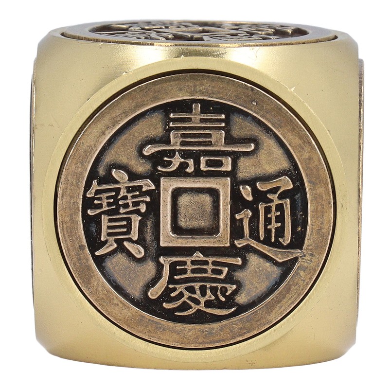 Metal Figertip Rotating Cube Embossed 6 Sided Anti Anxiety Stress