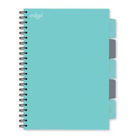 A4 Project Notebook 5 Dividers Twin Wire Soft Cover Mint Green & Grey Study Book Project Management