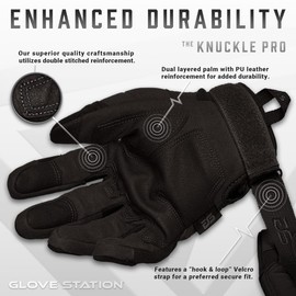 Glove Station Tactical Gloves for Men – Touchscreen Utility Gear with Hard Knuckle Protection Used in Motorcycle, Airsoft, Combat, Police, Shooting & Outdoor Work