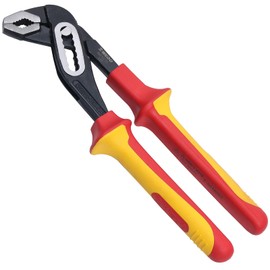 WEDO Tongue-and-Groove pliers 10" Insulated, VDE 1000V Slip Joint Pliers, curved jaw Groove Joint Pliers, Water Pump Pliers with Chrome Vanadium Steel Body and Dual Material Anti-Slip Handles