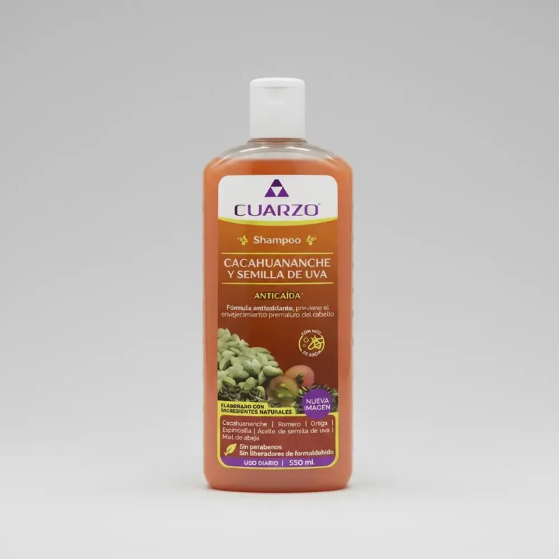 Shampoo Cacahuananche Y Semilla De Uva Cuarzo 550 ml