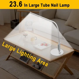 CGBE LED Desk Lamp, 23.6" Nail Light for Desk with Adjustable Gooseneck