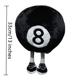 XIGUI 13 inch Billiards Plush Toy Pillow Soft, Round Black 8-Ball Cushion, Soft Plush Cushion for Home and Pool Table Decoration, Perfect 8-Ball Pillow Gift for Billiard Lovers (Billiards)