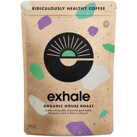 EXHALE Organic FINE Ground Coffee - NEW LARGE 450G PACK - Single Origin and 100% Arabica Beans. For Moka, AeroPress and Drip - Medium Roast