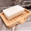 SHUNYUNG Bamboo Soap Dish Holder Tray, 2 Pack Wood Bar