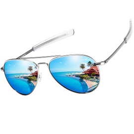 Peekaco Polarized Aviator Sunglasses for Men Women Driving Sun glasses Metal Frame UV400 Protection