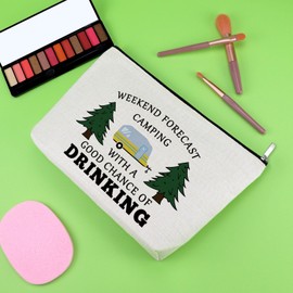 Camper Gifts for Women Camping Lovers Gift Makeup Bag Camping Trip Gifts for Best Friends Camping Themed Gifts Birthday Christmas Graduation Gift for Sister Camper Outdoor Gifts Travel Cosmetic Pouch