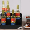 GOVOKOI Black Wood Coffee Syrup Rack Organizer, 3-Tier Separated Bottle