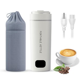 HOWDIANQY Dual Voltage Portable Electric Kettle Travel Hot Water for Tea, Coffee, 6 Temperature Controls and LCD Display, 316 Stainless Steel and 450ml, Auto Shut Off & Boil Dry Protection