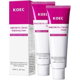 KOEC Arbutin 7% + Tranexamic Acid 4% Cream 2PCS,Manchas Oscuras y Tono de Piel Desigual, Crema Hidratante Facial con Niacinamida y Glutatión 1.69 fl.oz.