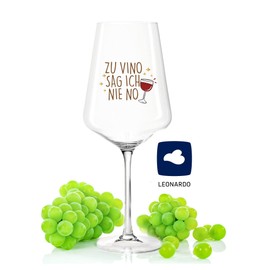 Leonardo Weinglas mit UV-Druck - Zu Vino sag ich nie no - Geschenk für Hobby-Sommelier & Weinliebhaber - Weingläser - Geburtstagsgeschenk für Frauen & Männer - Farbe Puccini UV