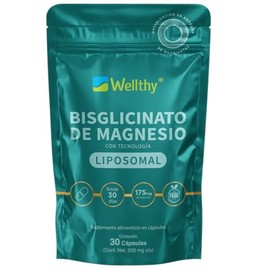 Wellthy Bisglicinato Magnesio Liposomal Cápsulas Entrega Optimizada Mas Alta Biodisponibilidad Días Porciones 175mg Elemental Bottle Free
