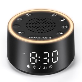 Dreamegg Sound Machine for Sleep - D1 Nova White Noise Sound Machine for Baby Adult with Alarm Clock, Soothing Sounds, Dimmable, White Noise Alarm Clocks for Bedrooms Heavy Sleepers Travel, Black