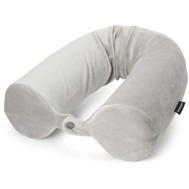 Brookstone Free Form Travel Pillow - Lightweight Flexible Memory Foam Travel Neck Pillow for Sleeping, Car, Airplane & Travel Support, Grey