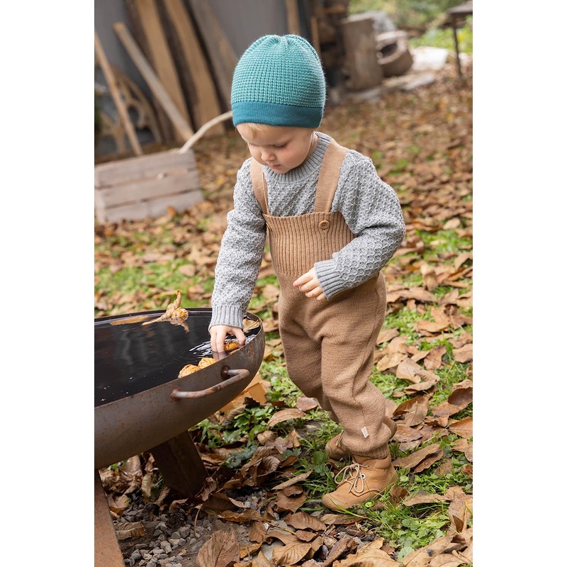 Disana 33101XX - Knitted Dungarees, Natural Wool - natural