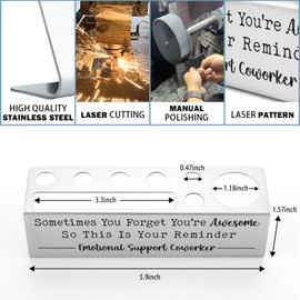 akeke Emotional Support Coworker Gifts, Appreciation Thank You Emotional Support Coworker Gifts for Coworkers, Employees, Work Bestie, Office Desk Pencil Pen Holder GGP5