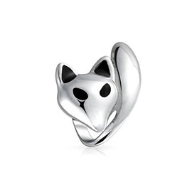 Fox Animal Bead Charm .925 Sterling Silver