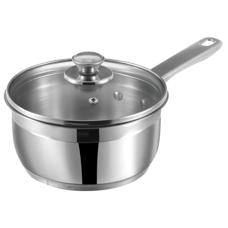 Vinod Two Tone Stainless Steel Saucepan with Glass Lid -