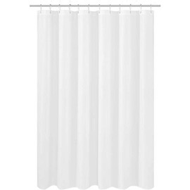 Fabric Shower Curtain Liner Shorter Size 68 inches Height, Hotel Quality, Washable, White Bathroom Curtains with Grommets, 70x68Take a Bath