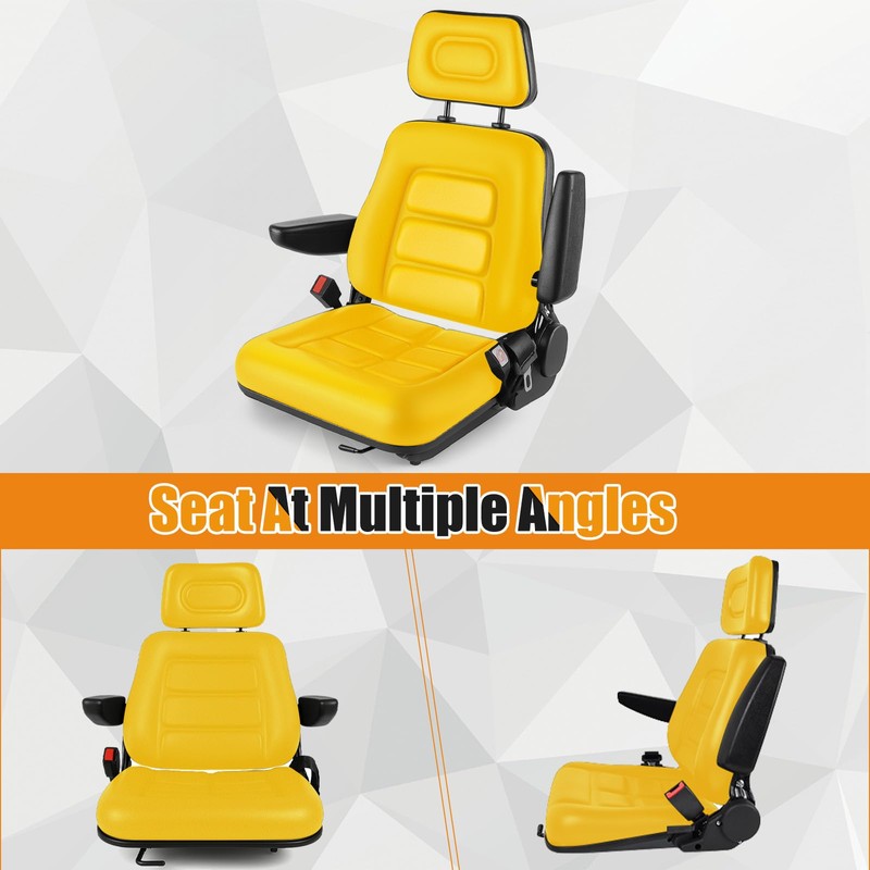 Kistrba Universal Seat for Forklift/Excavator/Lawn Mower/Tractor with Adjustable Angle Back