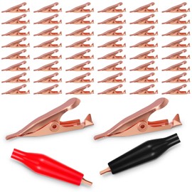 Moxweyeni Soldering Heat Sinks Micro Clip, Toothless Mini Alligator Clips Small Alligator Clips Electrical with Smooth Microscopic Tip, 5 Amp with Protective Insulation Cover for Solder(50 Pack)
