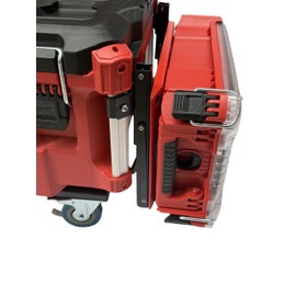 VELCKING for Milwaukee Packout Compatible Foldable Side Mount Rack Heavy Duty Side Storage Organizer, Wall & Floor Installation, 100LB Capacity, Toolbox Accessory (red, 1)