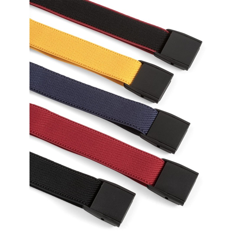 Olata Children’s Elasticated Belt with Plastic Clip Buckle. Black/Turquoise (5-15