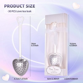 30 infusores de té en forma de corazón para regalos de boda, despedida de soltera, regalos de despedida de soltera, regalos de fiesta de té, recuerdos para invitados